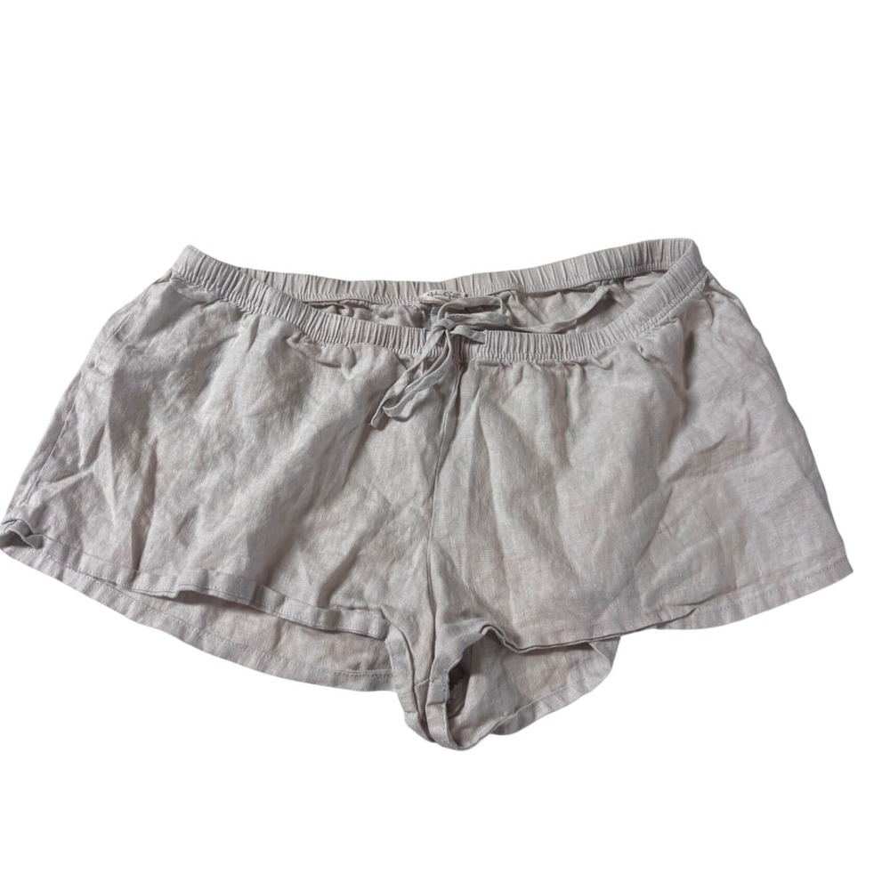 John Galt/MELVILLE  Light Grey Linen Blend Drawstring Elastic Waist Shorts os